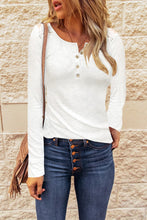 Lace Back Buttoned Henley Top