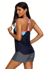 Blouson Style Floral T-back Tankini Top