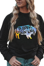 COWBOY take me away Graphic White Sweatshirt