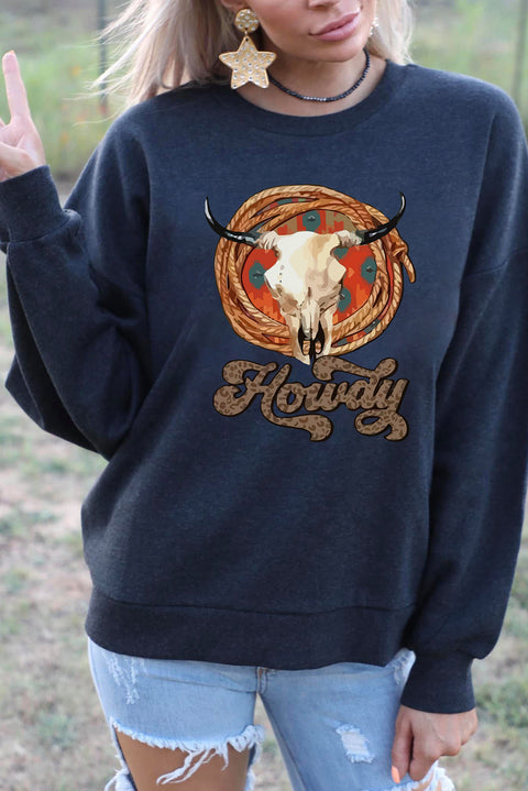 COWBOY take me away Graphic White Sweatshirt