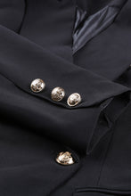 Double Breasted Long Sleeve Novelty Button Blazer