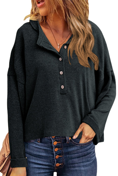 Khaki Buttoned Loose Long Sleeve Shirt