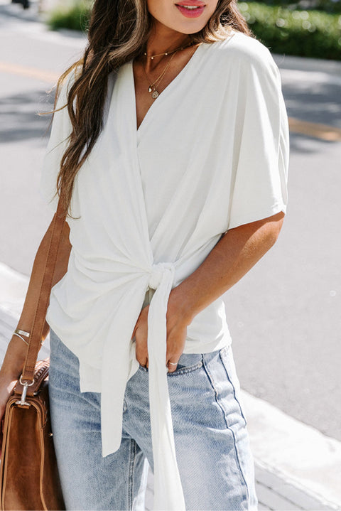 Short Sleeve Wrap Top