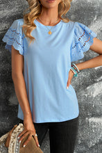 Hollow Out Ruffle Sleeve T-shirt