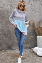 Dual Gray Colorblock Thumbhole Sleeved Sweatshirt