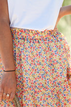 Floral Print Elastic Waist Skirt