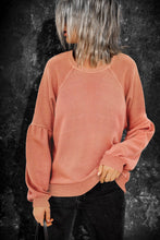 Raglan Patchwork Sleeve Pullover Sweatshirt