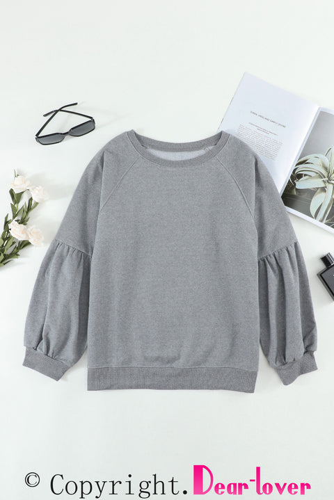 Raglan Patchwork Sleeve Pullover Sweatshirt