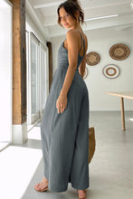 Asymmetric Thin Straps One-shoulder Wide Leg Jumpsuit