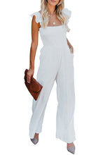 Flutter Sleeve Smocked Wide Leg Jumpsuit