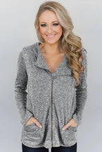 Hooded Zipper Cardigan Coat