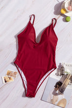 V Neck One Piece Swimsuit