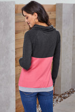 Dual Gray Colorblock Thumbhole Sleeved Sweatshirt