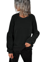 Raglan Patchwork Sleeve Pullover Sweatshirt