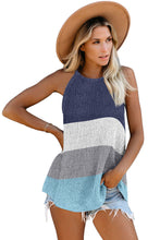 Color Block Striped Knit Tank Top