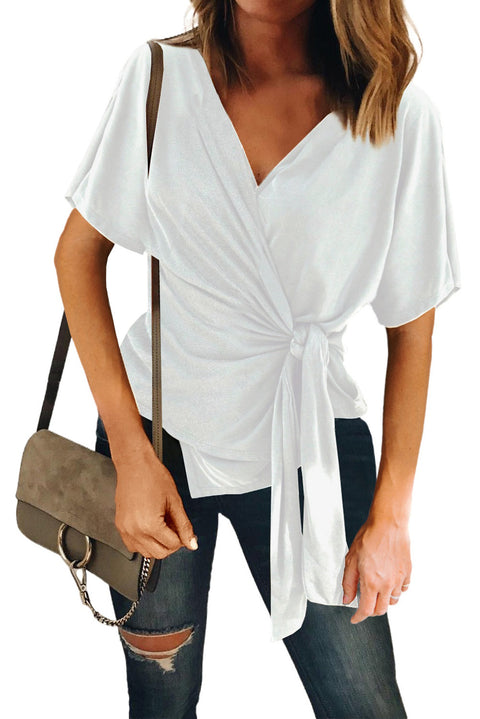 Short Sleeve Wrap Top