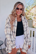 Oversized Plaid Pattern Shacket with Slits