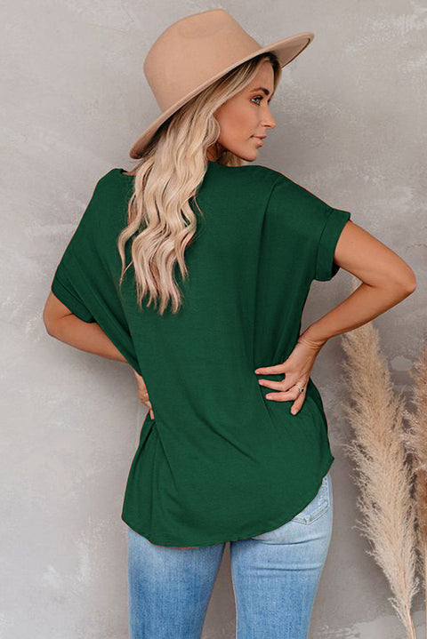 Short Sleeves Drape Knit Top