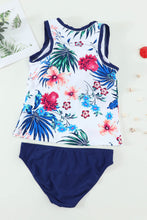 Ethnic Print High Neck Strappy Tankini