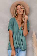 Short Sleeves Drape Knit Top