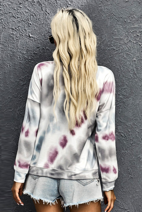 Casual Tie-dye Round Neck Sweatshirt