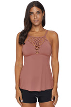 Netted Hollow-out Tankini Top