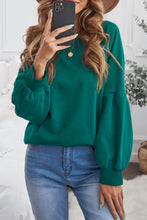 Raglan Patchwork Sleeve Pullover Sweatshirt