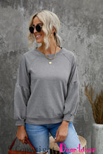 Raglan Patchwork Sleeve Pullover Sweatshirt