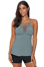 Netted Hollow-out Tankini Top