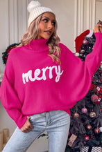 Jersey con cuello alto y bordado de letras Merry 