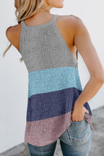 Color Block Striped Knit Tank Top