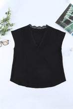 V Neck Lace Trim T-shirt