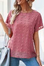 Swiss Dot Texture Short Sleeve Top