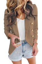 Double Breasted Long Sleeve Novelty Button Blazer