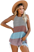 Color Block Striped Knit Tank Top