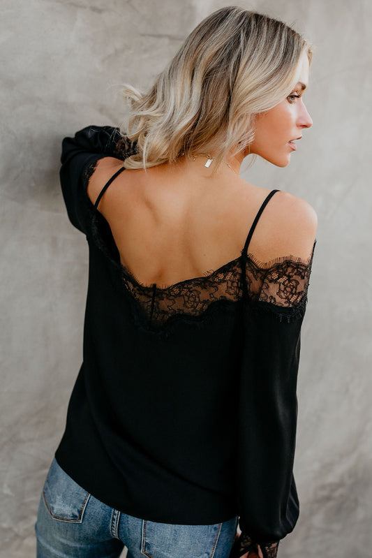 Lace Cold Shoulder Blouse