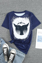 Whale Tail Mountain Graphic Print Short Sleeve Graphic Tee