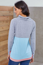 Dual Gray Colorblock Thumbhole Sleeved Sweatshirt