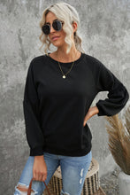 Raglan Patchwork Sleeve Pullover Sweatshirt