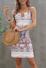 Ethnic Bohemian Print Keyhole Front Dress