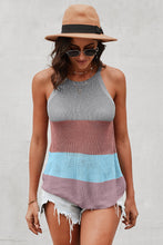 Color Block Striped Knit Tank Top