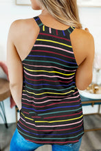 Colorful Striped Halter Tank Top