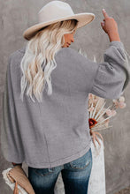 Billowed Sleeve Thermal Knit Top - HannaBanna Clothing