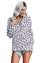 Women's Warm Quarter Zip Leopard Sherpa Pullover