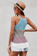 Color Block Striped Knit Tank Top