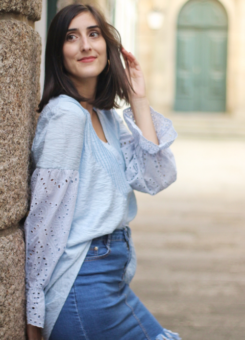 Rekindle Eyelet Button Down Top