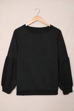 Raglan Patchwork Sleeve Pullover Sweatshirt