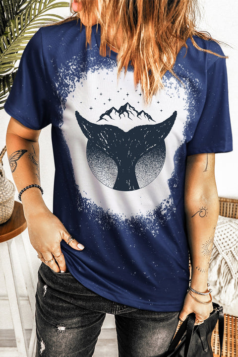 Camiseta gráfica de manga corta con estampado gráfico de Whale Tail Mountain