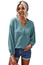 Casual Balloon Sleeve Crinkled Top