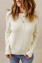 Beige Plain Off Shoulder Knit Pullover Sweater